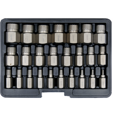 Vytahovače šroubů pro poškozené vnitřní šrouby YATO YT-06034 3-23mm 25 ks.