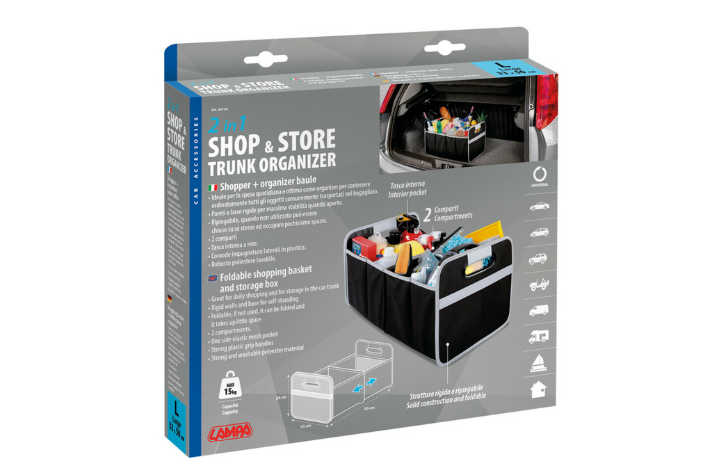 Nákupní košík LAMPA Shop&amp;Store L skládací úložný kontejner 50x33cm