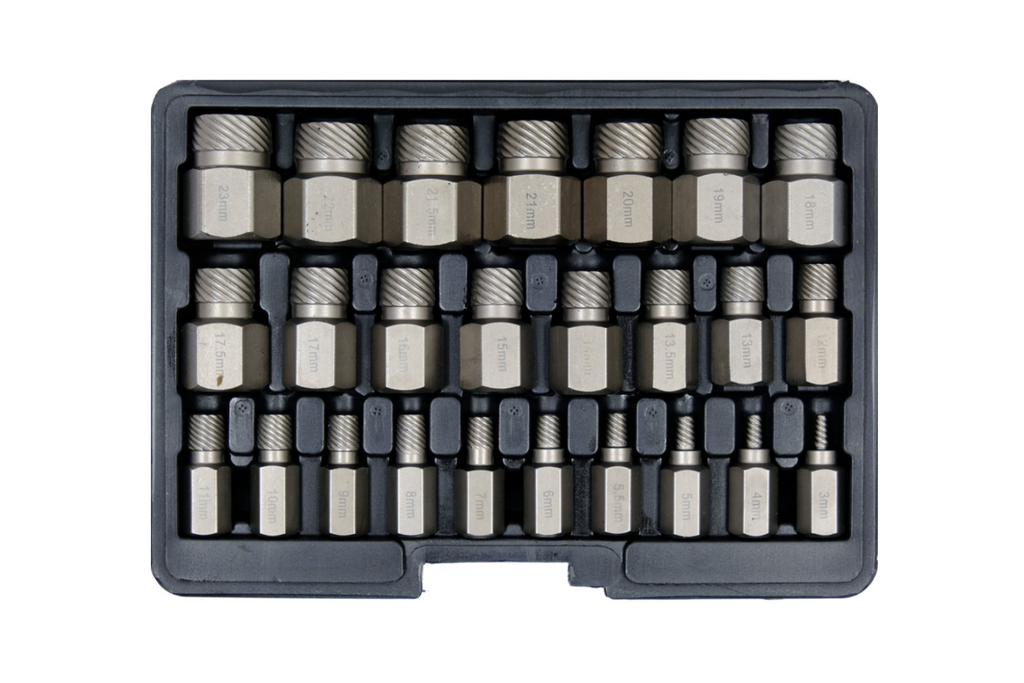 Vytahovače šroubů pro poškozené vnitřní šrouby YATO YT-06034 3-23mm 25 ks.