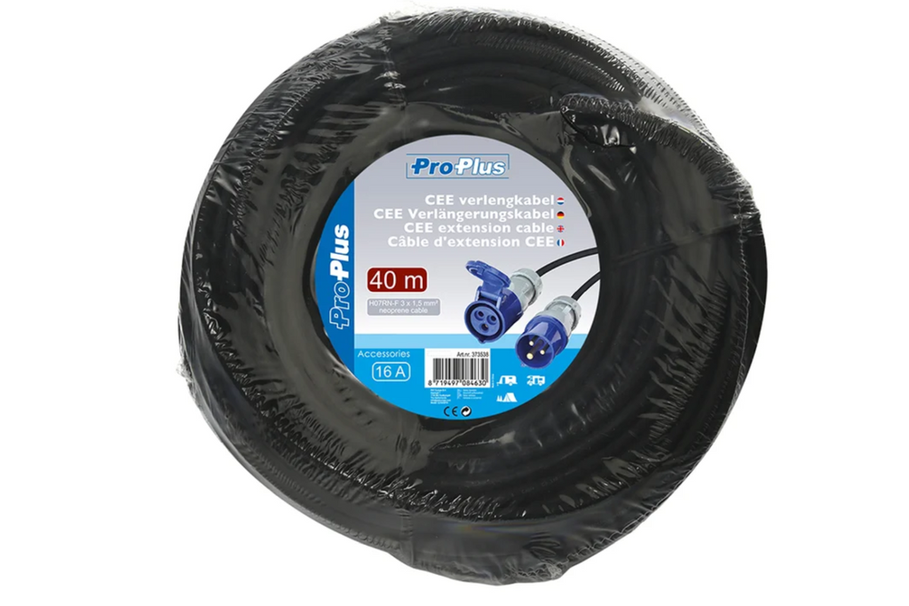 Prodlužovací kempingový kabel ProPlus 373538, zástrčka a zásuvka CEE 16A, 40m