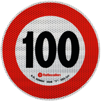Reflexní nálepka LAMP s omezením rychlosti 100 km/h, značka B-33