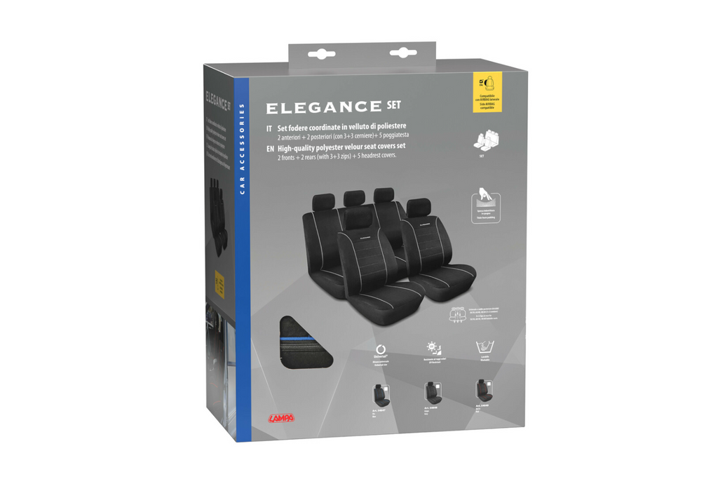 Sada potahů na autosedačky LAMPA Elegance modrá, pro přední a zadní sedadla