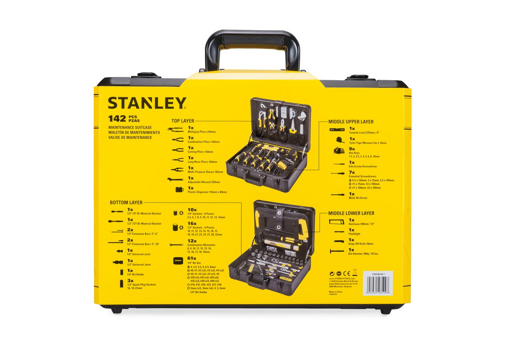 Servisní sada STANLEY STMT98109-1, kufřík s nářadím, 142 dílů