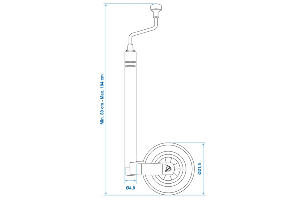Oporné kolo ProPlus 341510 150 kg 48 mm 800-1040 mm se stupnicí