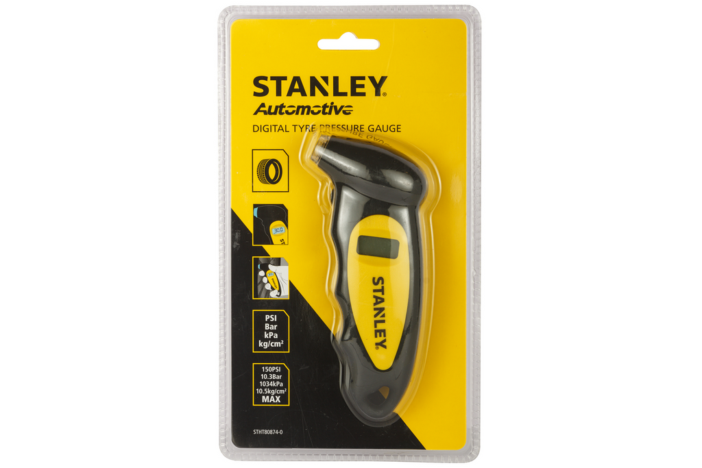 Digitální tlakoměr do pneumatik STANLEY Automotive s rozsahem 0–6,2 barů