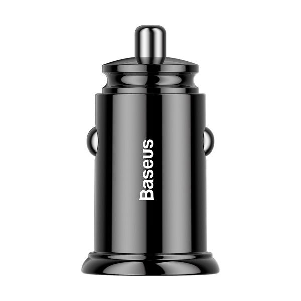 Autonabíječka BASEUS s kulatým plastovým konektorem USB-A a USB-C 30W