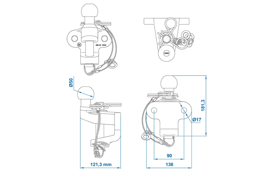 ProPlus 341213V01 kulička tažného zařízení s dvojitou funkcí 50 mm 3500 kg