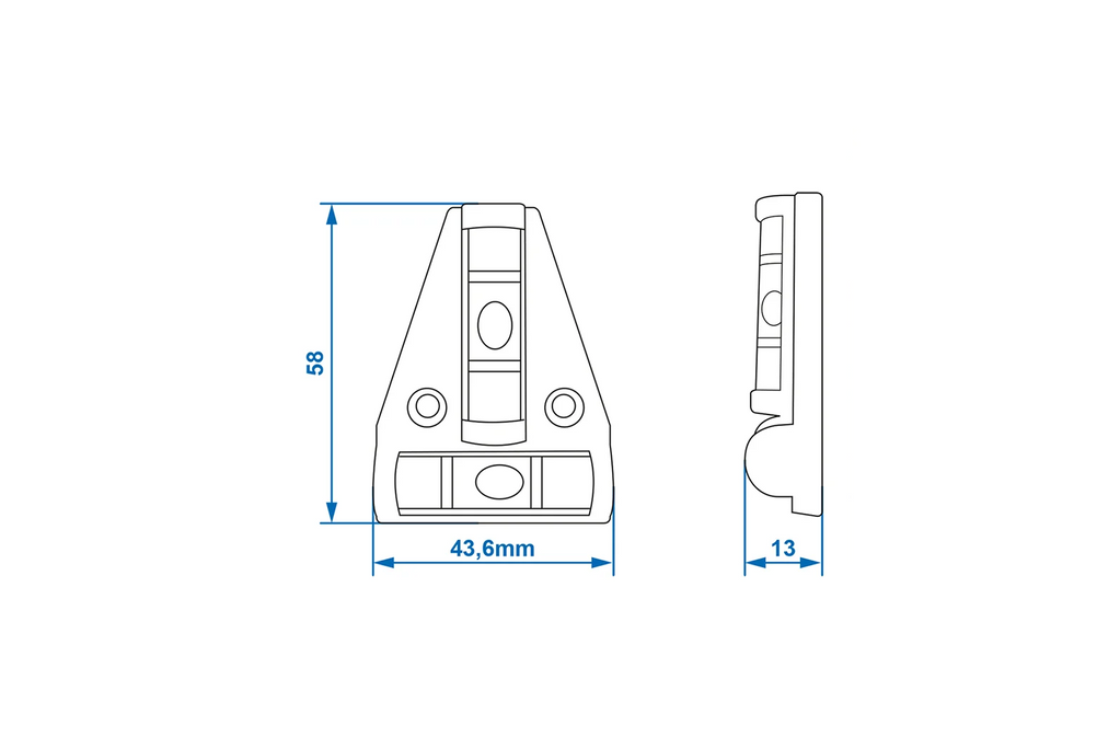 Křížová vodováha ProPlus 341215 s magnetem, vodováha typu T, 58x43,6 mm