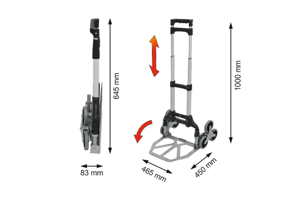 Schodišťový vozík VOREL 78662, přepravní vozík 75kg