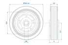 Náhradní kolo pro ProPlus 341540, plné gumové opěrné kolo 200x50mm