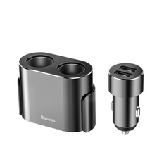 Vysoce účinná nabíječka do auta BASEUS 2x USB + 2x zásuvka do zapalovače cigaret 80W