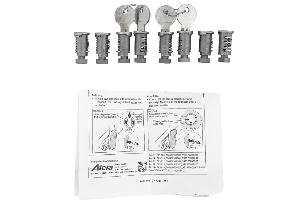 Sada zámků a klíčů Atera (8 dílů + 2 klíče) 083012