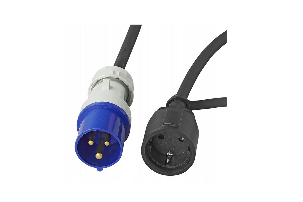 Adaptér s CEE zástrčkou a Schuko zásuvkou 16A 230V s ochranným kontaktem ProPlus 373530 kabel 40 cm