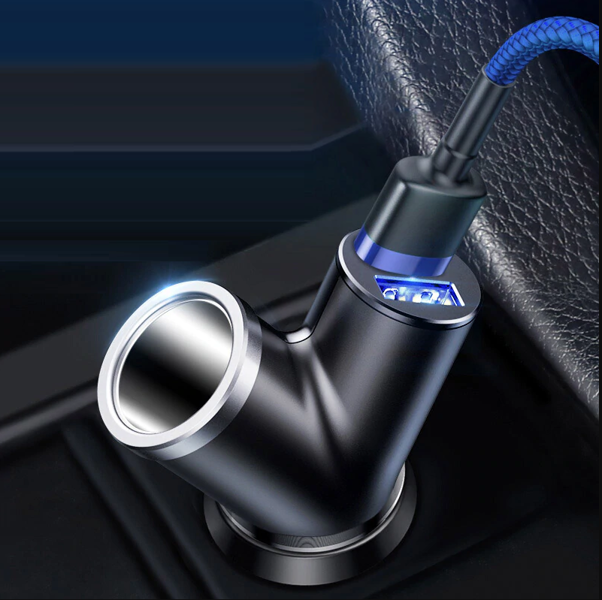 Nabíječka do auta BASEUS Y typu 2xUSB, zásuvka pro zapalovač cigaret 40W