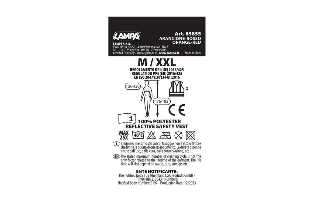 Reflexní vesta LAMPA Life-Vest univerzální M-XXL