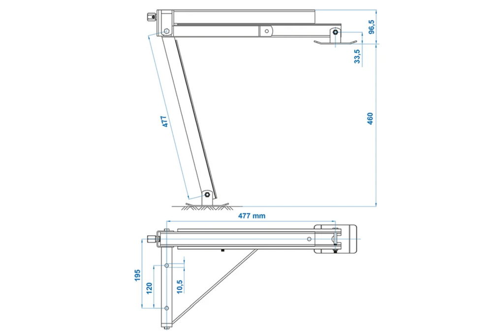 ProPlus 361510 výsuvná rohová podpěra pravá přední/levá zadní strana přívěsu 600 kg 460 mm
