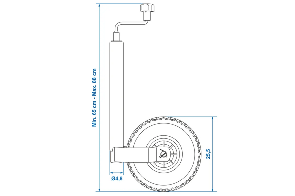 Oporné kolo ProPlus 341507 150 kg 48 mm 650-880 mm