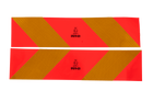 Samolepky, reflexní nálepky, krátké HERMON, označovací tabulky pro těžká vozidla, 565x132mm, levé+pravé