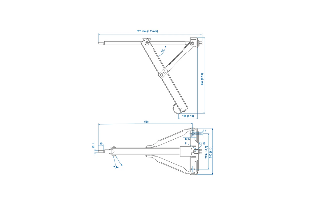 ProPlus 361501 výsuvný rohový stabilizátor pro přívěs 500 kg 457 mm