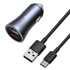 Sada autonabíječek BASEUS Golden Pro 2xUSB 40W + USB kabel