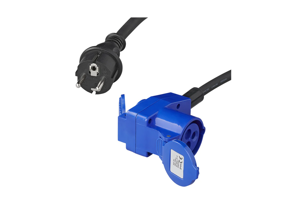 Adaptér se zástrčkou Schuko pro úhlový konektor CEE + zásuvka Schuko s kabelem Proplus 373528, 40 cm