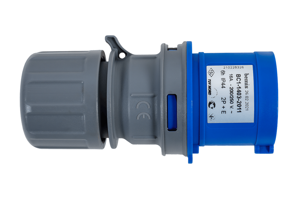 Elektrická zástrčka MANTES 3P, samec, přenosná, 16A, 230V