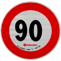 Reflexní nálepka LAMP s omezením rychlosti 90 km/h, značka B-33