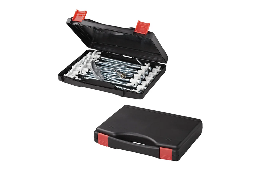 Sada šroubovacích kolíků pro stan ProPlus 365014 kovové kolíky s hákem 20x20cm