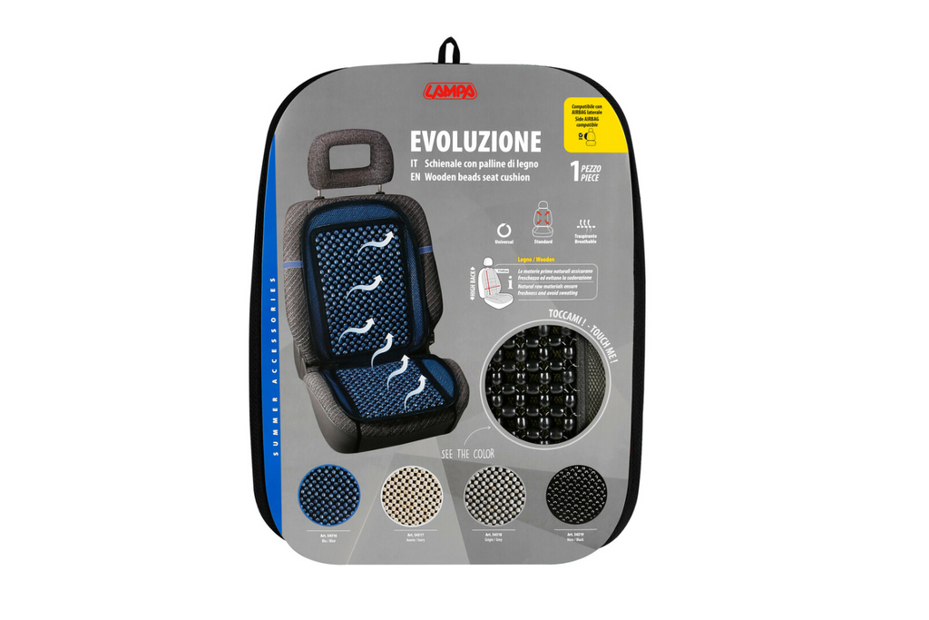 Černý dřevěný korálkový polštář Evoluzione