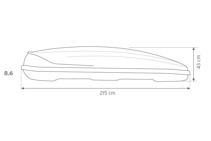 Střešní box Inter Pack Traxer 8.6, černá metalíza