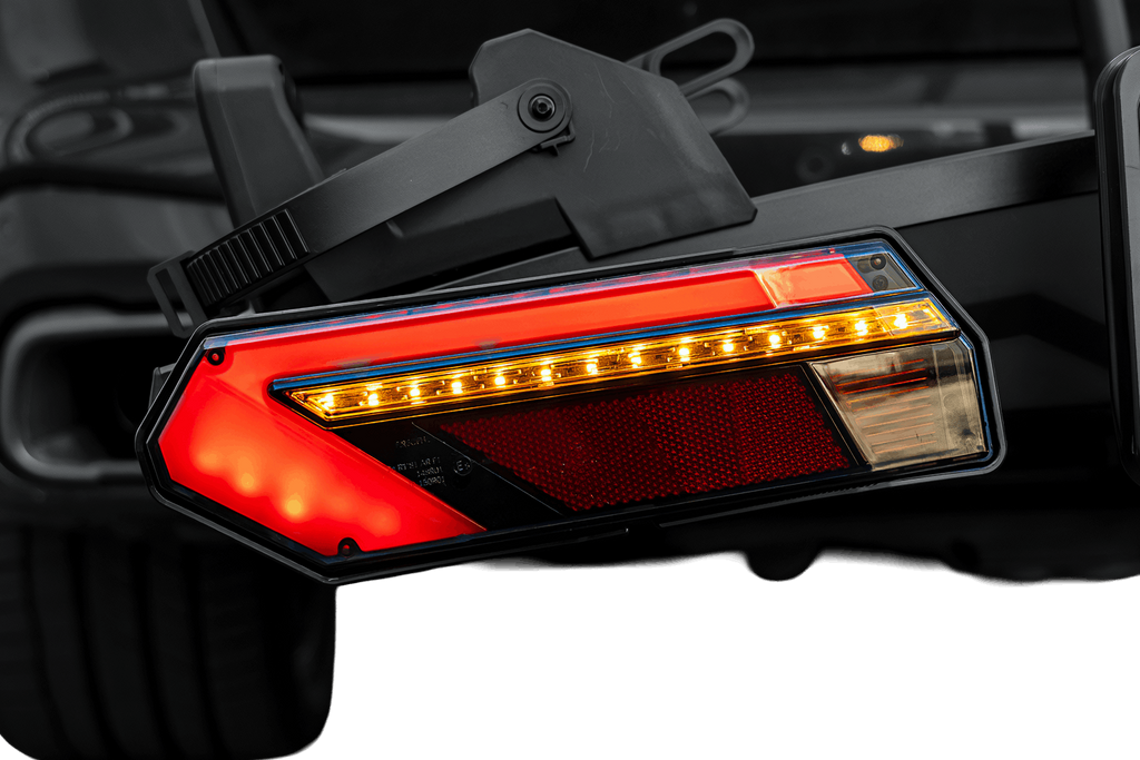 Inter Pack Velox 2 LED - skládací nosič kol na tažné zařízení pro 2 kola s LED světly (černý)
