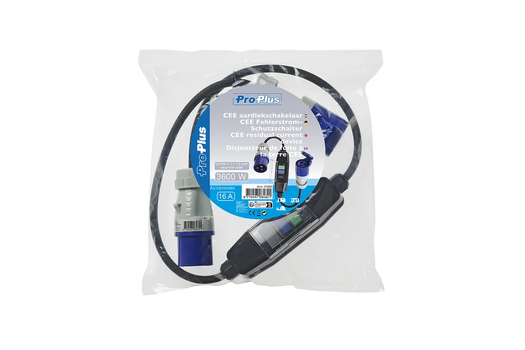 Adaptérový kabel ProPlus 373589 CEE s diferenciálním jističem 120 cm