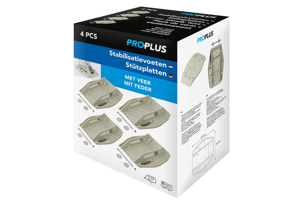Sada čtyř podložek stabilizátoru přívěsu ProPlus 361519 s pružinou 20,5x27,5 cm
