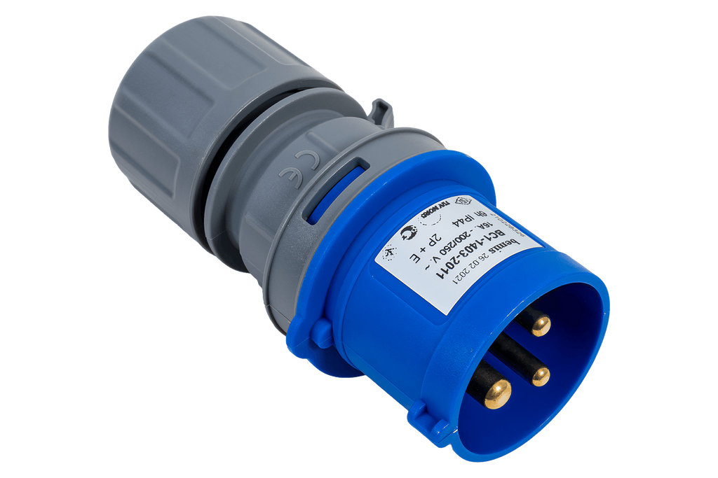 Elektrická zástrčka MANTES 3P, samec, přenosná, 16A, 230V