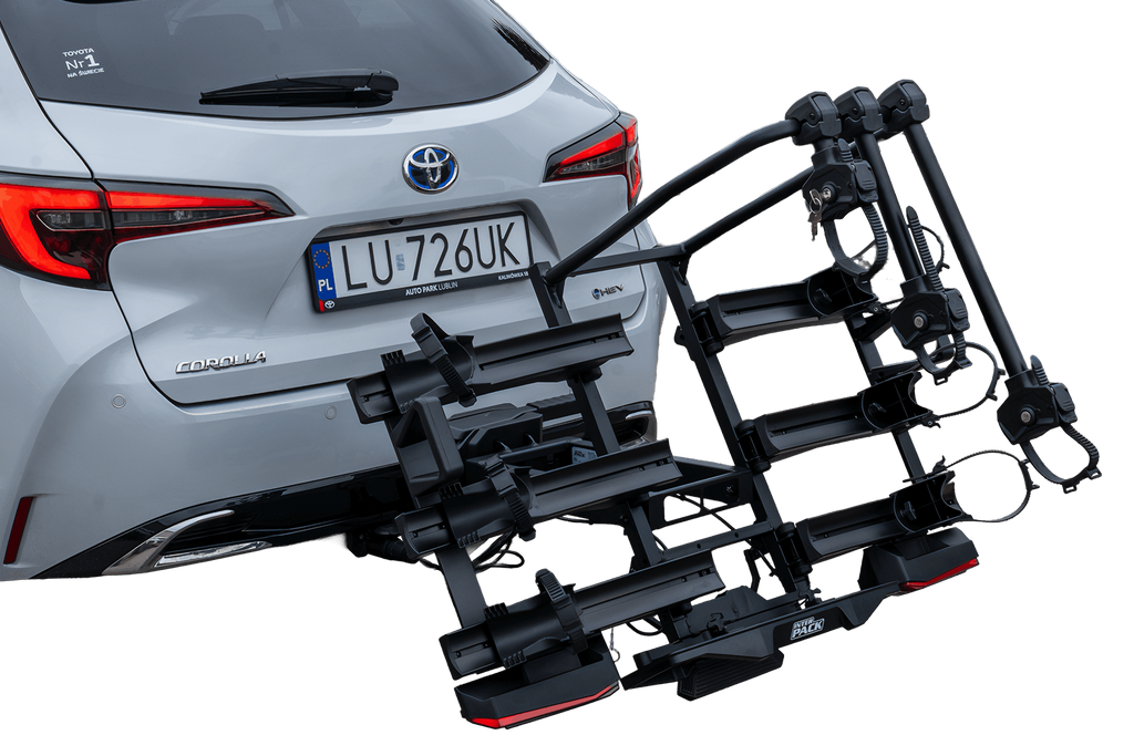 Inter Pack Velox 3 LED - skládací nosič kol na tažné zařízení pro 3 kola s LED světly