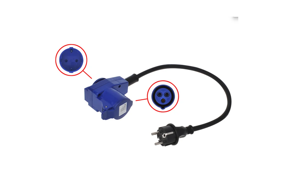 Adaptér se zástrčkou Schuko pro úhlový konektor CEE + zásuvka Schuko s kabelem Proplus 373528, 40 cm