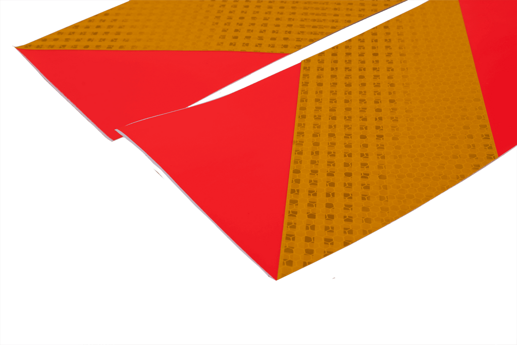 Samolepky, reflexní nálepky, krátké HERMON, označovací tabulky pro těžká vozidla, 565x132mm, levé+pravé