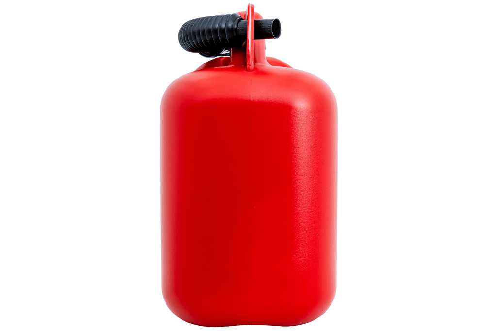10litrový plastový kanystr HERMON s trychtýřem, červený