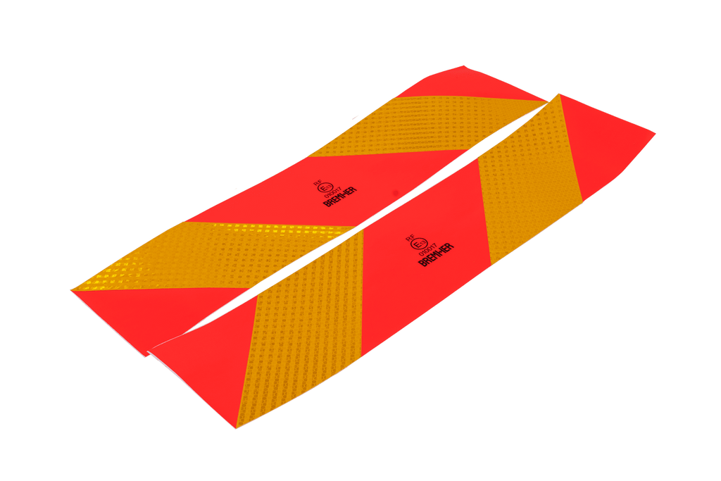 Samolepky, reflexní nálepky, krátké HERMON, označovací tabulky pro těžká vozidla, 565x132mm, levé+pravé