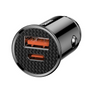 Autonabíječka BASEUS s kulatým plastovým konektorem USB-A a USB-C 30W