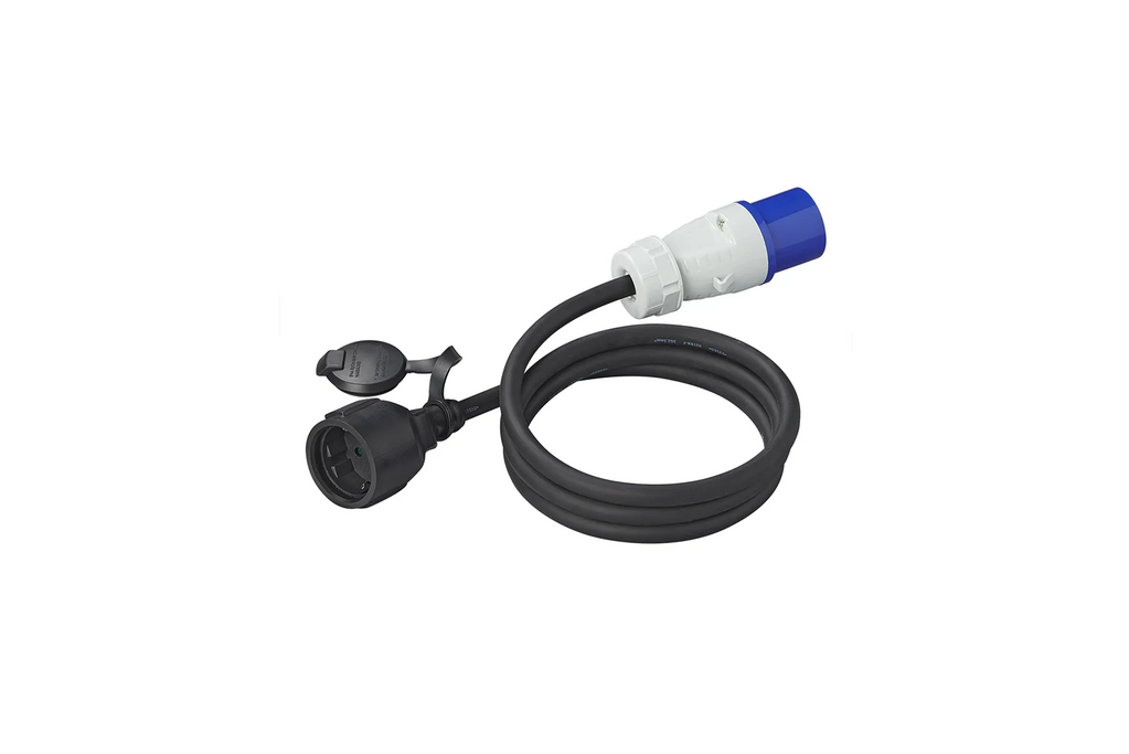 Adaptér s CEE zástrčkou a zásuvkou s ochranným kontaktem 16A 230V ProPlus 373530DE s kabelem 150 cm
