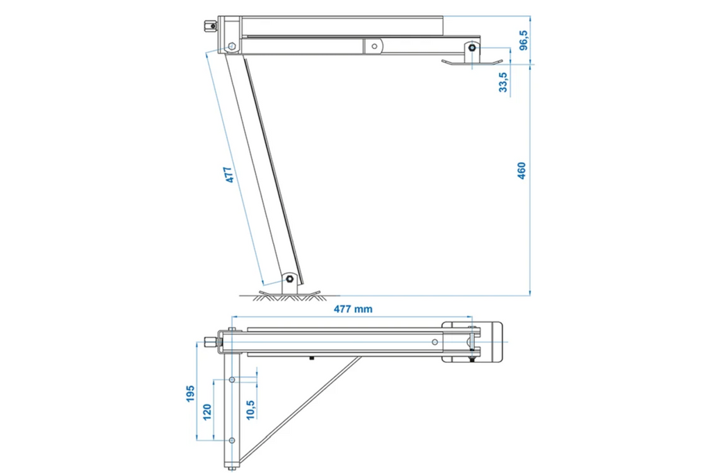 ProPlus 361510V01 výsuvná rohová podpěra levá přední/pravá zadní strana přívěsu 600 kg 460 mm