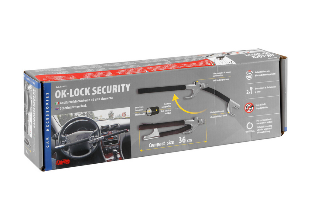 OK-Lock LAMP zámek volantu s ochranou proti krádeži pro váš vůz