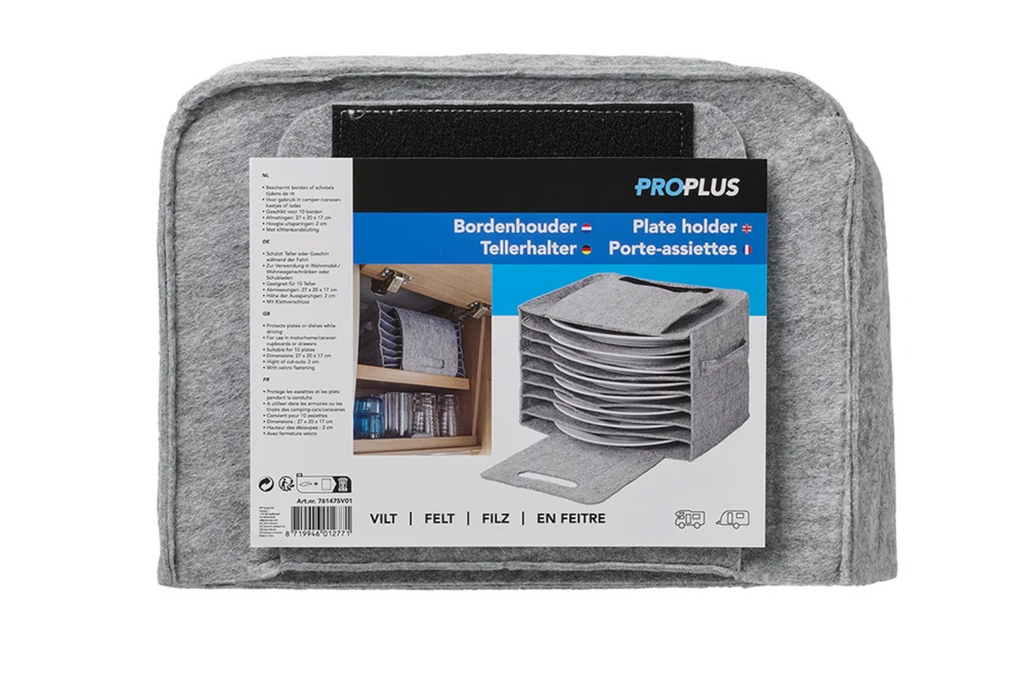 Organizér na talíře ProPlus 761475V01 do kempu, plstěný, na 10 talířů