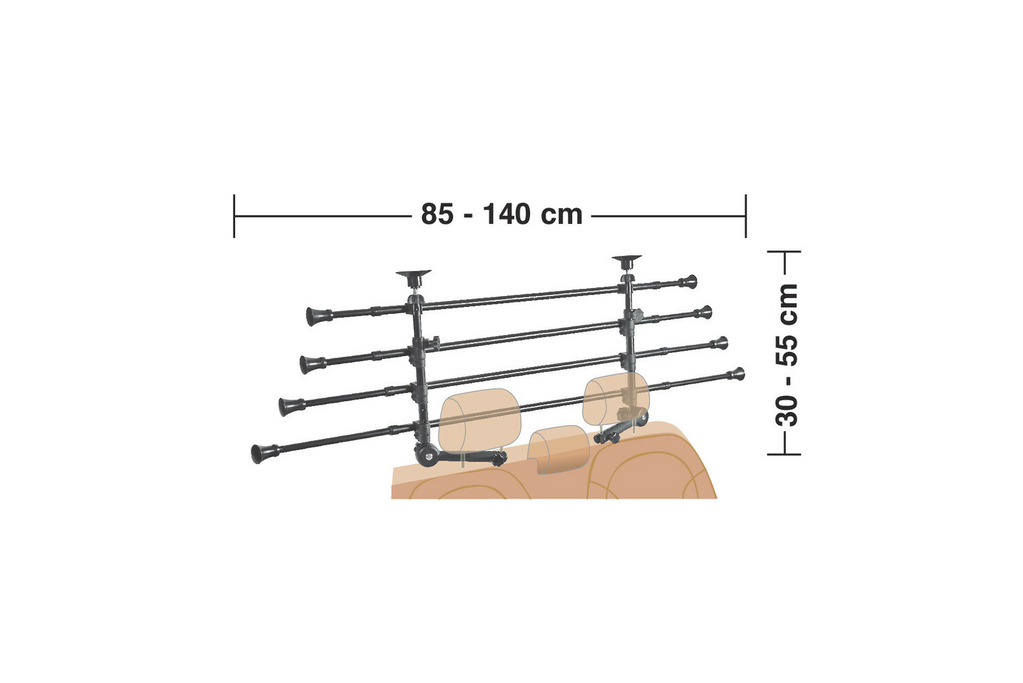 Dělicí stěna do zavazadlového prostoru LAMP GRG-9 Kompaktní zábrana pro psy/zavazadla 85-140 cm