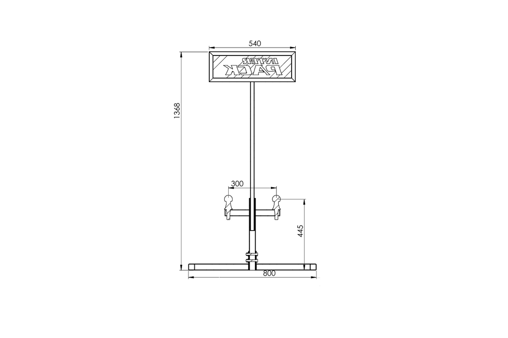 INTER PACK nosič kol na tažné zařízení pro 2 nosiče 1368 mm 800 mm
