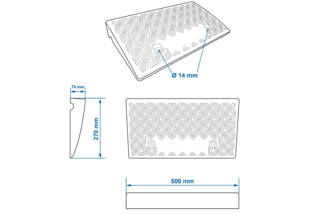 Sada dvou nájezdových ramp ProPlus 361570, gumové nájezdové rampy 7 cm, 3000 kg