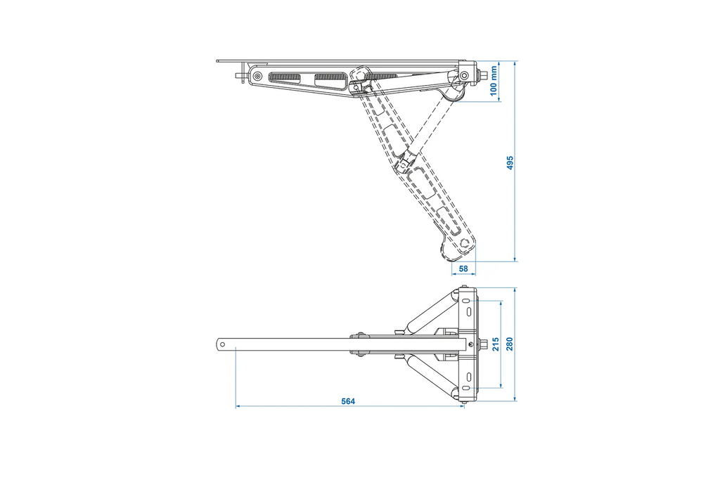 ProPlus 361506 výsuvný rohový stabilizátor pro přívěs 1100 kg 495 mm