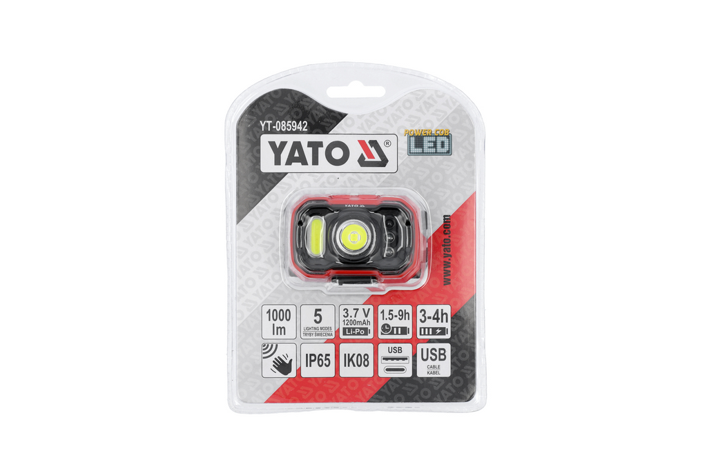 LED čelovka YATO YT-085942 s pohybovým senzorem 1000lm