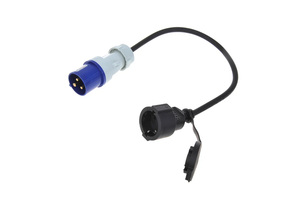 Adaptér s CEE zástrčkou a Schuko zásuvkou 16A 230V s ochranným kontaktem ProPlus 373530 kabel 40 cm